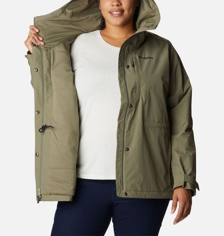 Women's Columbia Hadley Trail Jackets Olive | Plus Size CA-V4L63